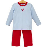 Candy Cane Embroidery Pants Set
