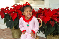 Candy Cane Embroidery Ruffle Romper
