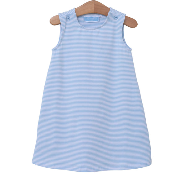 Caroline Dress Light Blue Stripe – Beech & Boon