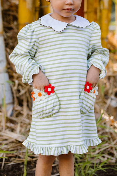 Fall Flower Bryar Dress-Sage Green