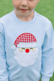 Light Blue French Terry Santa Pullover