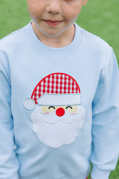 Light Blue French Terry Santa Pullover