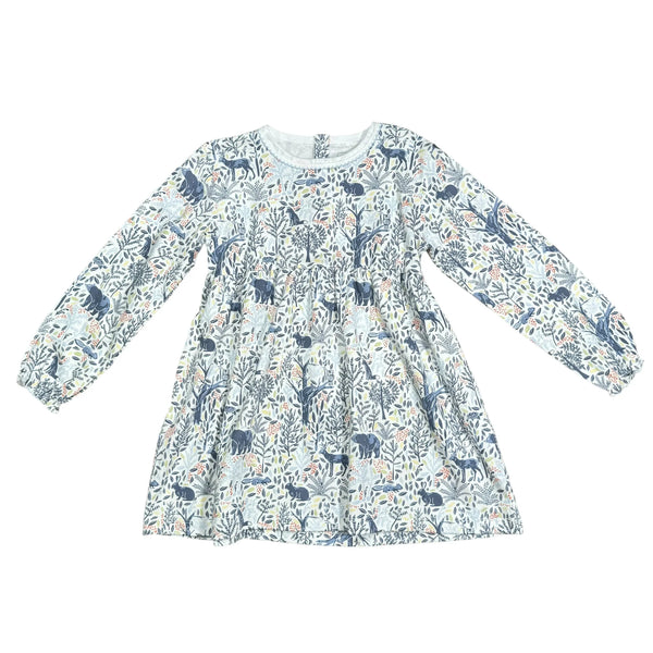 Long Sleeved Woodland Animals Playtime Dress