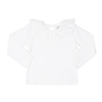 Larrison White Moonstitch Ruffled Collar Shirt