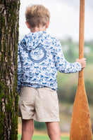 Pro Performance Hoodie in Blue Break Point Camo with PRODOH Logo
