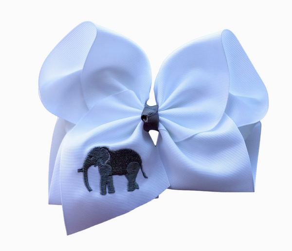 Elephant Embroidered Bow