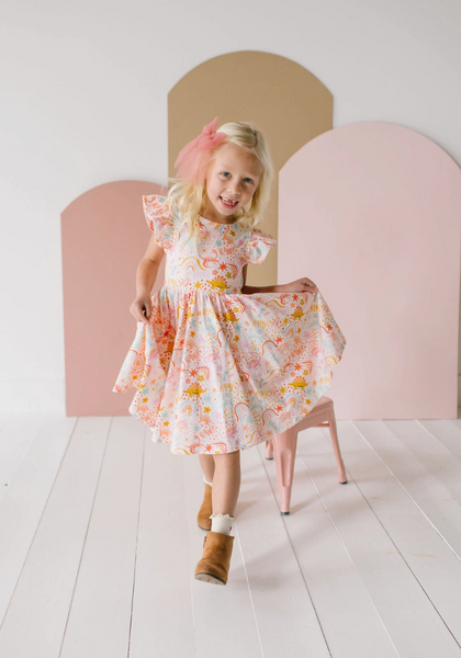 Olivia Twirl Dress in Dreamy Dino