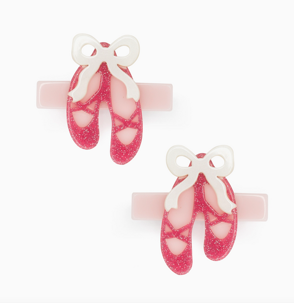 Ballet Slipper Vintage Pink Hair Clips