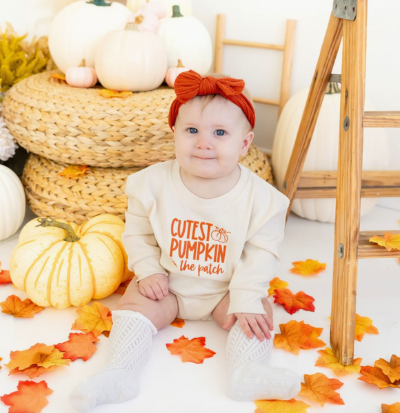 Cutest Pumpkin in the Patch Long Sleeve Romper