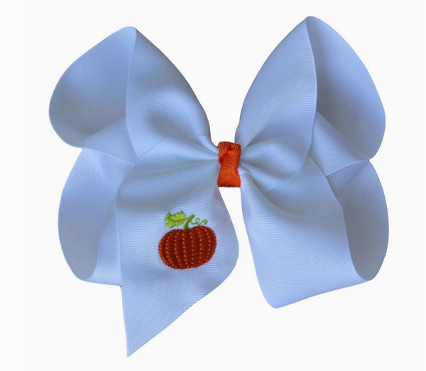 Classic Pumpkin Embroidery Bow