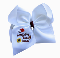 In Everything Give Thanks Embroidered Bow