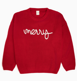 Merry Christmas Yarn Knit Adult Sweater