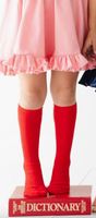 Apple Red Cable Knit Knee Highs