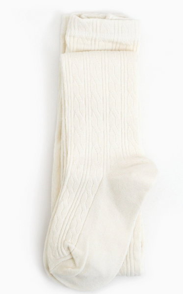 Ivory Cable Knit Tights