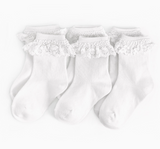 White Lace Midi Sock 3-Pack