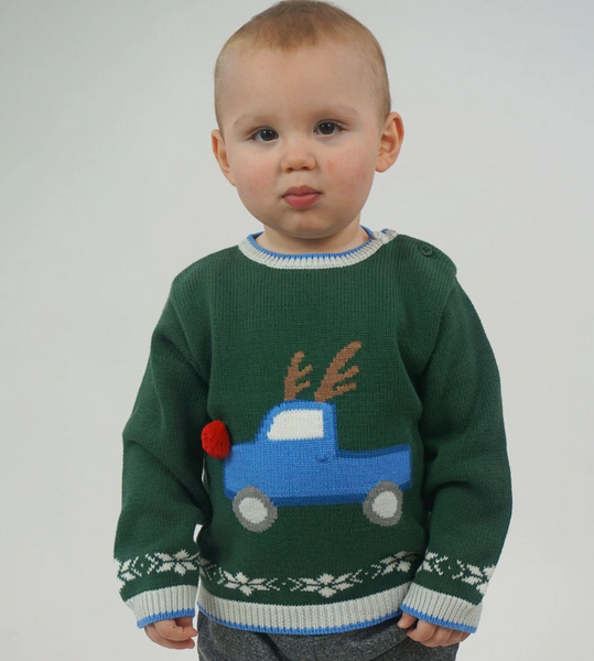 Reindeer Truck Knit Sweater