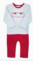 Santa Smocked Knit Top and Pant Set