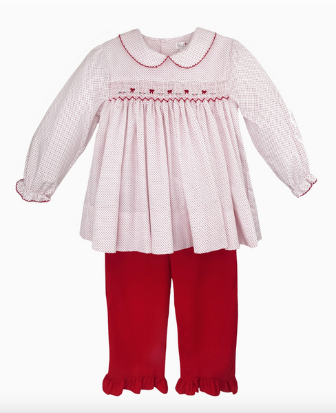 Top and Pant Set with Corded Smocking