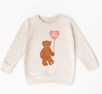 Be Mine Bear Balloon Kids Sweatshirt