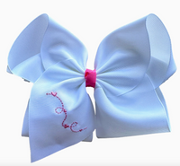 Dainty Hearts Embroidered Hair Bow