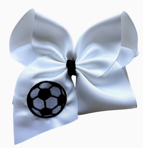 Soccer Embroidered Bow