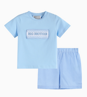 Light Blue Big Brother Smocked Shirt and Shorts Set