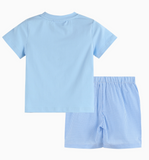 Light Blue Big Brother Smocked Shirt and Shorts Set