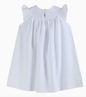 White Big Sister Smocked Bishop Dress