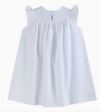 White Big Sister Smocked Bishop Dress