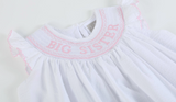 White Big Sister Smocked Bishop Dress