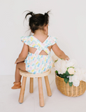 Emmy Romper in Marshmallow Bunny