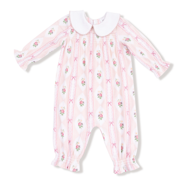 Smocked Long Sleeve Romper