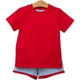 Thomas Short Set- Cornflower Stripe/Red