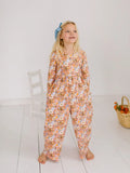 Long Sleeve Leggy Romper in Pumpkin Bouquet