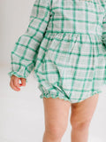 Thalia Poplin Romper in Winter Plaid