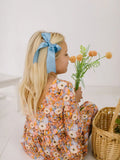 Long Sleeve Leggy Romper in Pumpkin Bouquet
