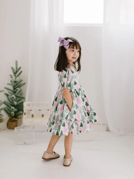 Aura Poplin Dress in Christmas Tree