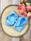 5.5" Oversize Scalloped Hair Bow | Clip or Headband