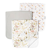 Two baby blankets with different patterns on a white background