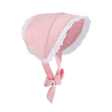 Pink and Lace Summer Baby Bonnet Sunhat