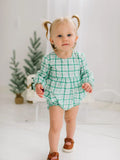 Thalia Poplin Romper in Winter Plaid