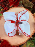 Nutcracker Embroidered Moonstitch Hair Bow | Clip or Headband