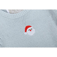 Light Blue Santa Knit Romper