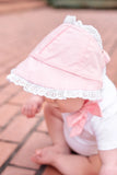 Pink and Lace Summer Baby Bonnet Sunhat