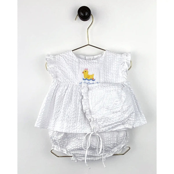 Smocked Duck Top and Bloomer Set