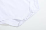 White Pointed Collar Button Romper All Year