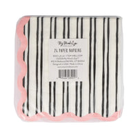 White & Black Striped Cocktail Napkin