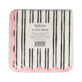White & Black Striped Cocktail Napkin