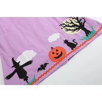 Purple Halloween Scene Girls Dress