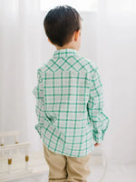 Boys Button Down in Winter Plaid